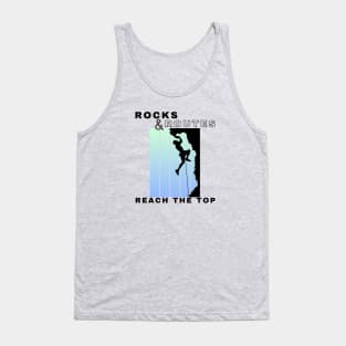 Rocks and Routes - Reach the Top | Climbers | Climbing | Rock climbing | Outdoor sports | Nature lovers | Bouldering Tank Top